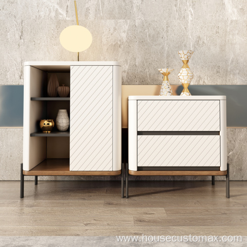 White Chest Storage Drawer Wide Storage Bedside Cabinet